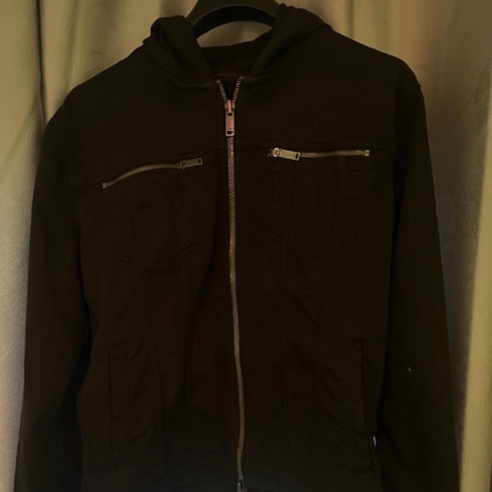 John Varvatos Black Denim Hooded jacket